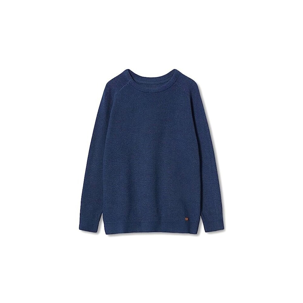 Mango Max Sweater Boys 7-8 Blue Cotton Long Sleeve Crew Neck Pullover GBO214